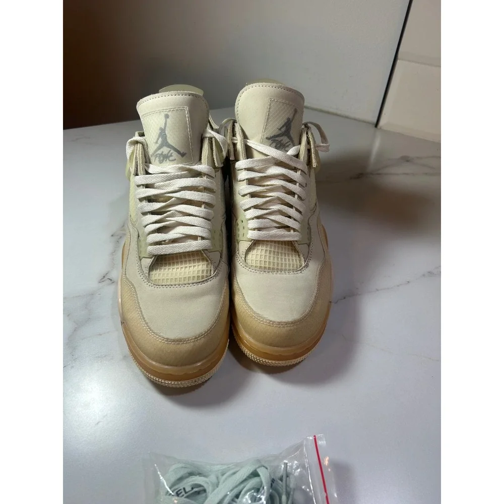 Jordan 4 Retro Off-White Sail CV9388-100 Mens Size 12 Cream Sneakers‎